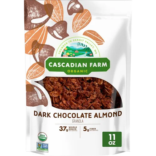 Cascadian Farm Granola orgánica, cereal de almendras de chocolate oscuro, bolsa resellable, 11 onzas