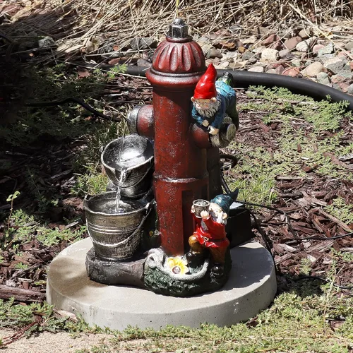 Miniatura 5 de Sunnydaze Fuente de agua al aire libre de 16 pulgadas con luz LED - Bomba eléctrica sumergible - Poliresina