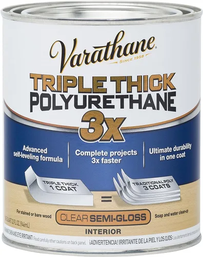 Miniatura 11 de Varathane - Poliuretano de triple grosor para acabado de madera transparente Fórmula autonivelante Resistencia a arañazos y manchas