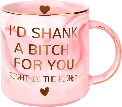 Regalos de cumpleaños para mujeres, taza de café divertida de 12 onzas para mejor amiga, novia, mejores amigas, adolescentes, niñas, hermanas, Rosa