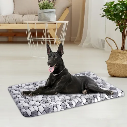 Miniatura 7 de VANKEAN Tapete de cama reversible para jaula de perro (cálido y fresco), tapete suave para dormir para mascotas, cama para perro para jaula