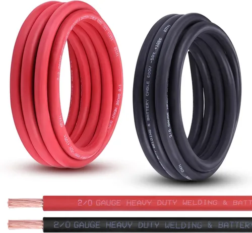 Miniatura 17 de Cable de Batería Calibre 2/0, 10 Pies Rojo + 10 Pies Negro 2/0 AWG Cable de Alambre de Soldadura de Cobre Puro, para Automotriz, Batería, Solar
