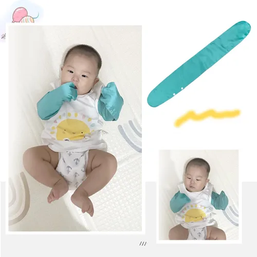 Miniatura 5 de Manoplas de eccema para arañazos para bebés con eccema o piel sensible, manoplas para raspar, ropa para tratamiento de eccema, Azul lago