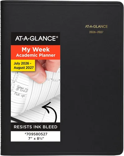 Miniatura 9 de AT-A-GLANCE - Agenda 2025-2026 académica, semanal, libro de citas de 15 minutos, 8-1/4 x 11 pulgadas, grande, cubierta flexible, color negro