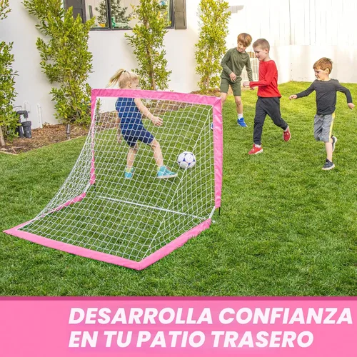 Miniatura 5 de GoSports - Arcos de fútbol portátiles para niños, 13 opciones de color, elige 4 x 3 pies o 6 x 4 pies, redes desplegables de tono de equipo para Rosa