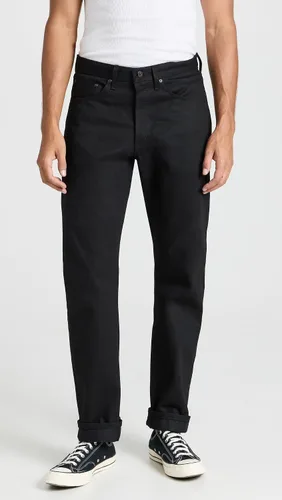 Miniatura 2 de Naked & Famous True Guy - Jeans de orillo negro liso para hombre