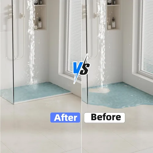 Miniatura 2 de Barrera de agua para umbral de ducha de 39 pulgadas, sello de silicona para puerta de ducha en la parte inferior para detener el agua, borde