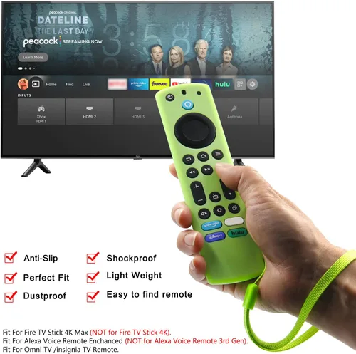 Miniatura 5 de Pinowu Funda de silicona para control remoto (2 unidades) para Fire TV Stick 4K Max/Insignia/Pioneer/Omni Series Fire TV Alexa Voice Remote mejorado