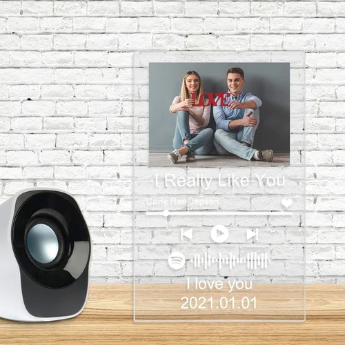 Miniatura 7 de Spotif Glass Art - Álbum de fotos de acrílico personalizado para el día de la madre, 3.9 x 5.5 in