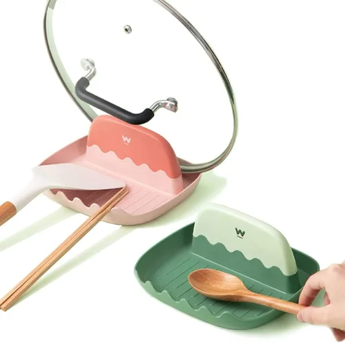 Miniatura 7 de Paquete de 2 Soportes para Tapa y Cuchara para Encimera de Cocina, Soporte para Cucharón/Espátula/Cuchara de Cocina para Estufa, Descanso