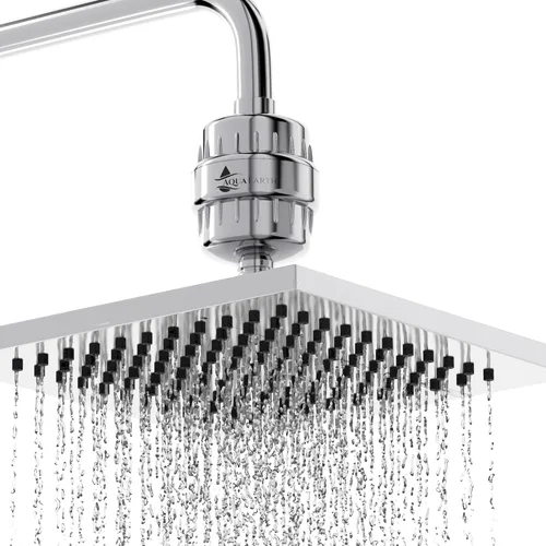 Miniatura 7 de Aqua Earth Filtro de cabezal de ducha para agua dura de 20 etapas para eliminar cloro fluoruro suavizante de agua carbón activado de cáscara de coco
