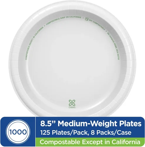 Miniatura 2 de Dixie - Platos de papel de peso medio de 8.5 pulgadas por GP PRO, color blanco, 1000