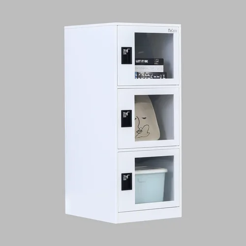 Miniatura 11 de MECOLOR - Casillero pequeño vertical de un solo nivel con cerrojo de candado, almacenamiento de 2 o 3 compartimientos; para empleados, hogar, Blanco