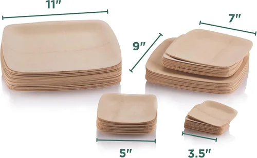 Miniatura 7 de Bambu Paquete de platos de bambú desechables de 100 a 5 pulgadas, productos biodegradables ecológicos, platos desechables de bambú para fiestas