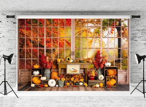 Miniatura 32 de Kate Fondo de fotografía para el día de Acción de Gracias, otoño, calabaza, decoración del hogar, fondo para niños, fiesta, estudio (7 x 5 pies)