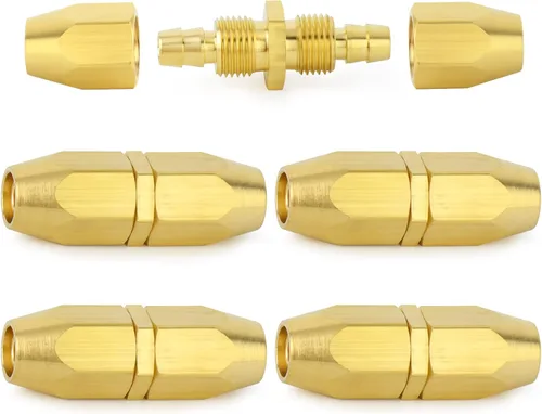 Miniatura 10 de ChillWaves Brass Pneumatics - Accesorio de repuesto reutilizable, empalmador de manguera reutilizable de 1/4 de pulgada (púa de 1/4 pulgadas)