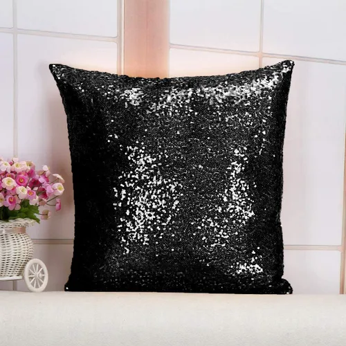 Miniatura 29 de ShinyBeauty Fundas de almohada negras de 12 x 20 pulgadas, juego de 2, funda de almohada rectangular, funda de almohada de lentejuelas de tela