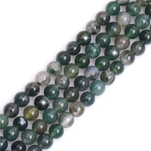 Miniatura 183 de GEM-Inside - Cuentas redondas de ágata de ónix azul claro natural de 0.394 pulgadas (0.394 in) con agujero grande para hacer joyas, suministros