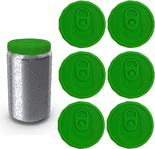 Miniatura 8 de Tapas de silicona para latas de soda, paquete de 6 fundas de silicona reutilizables, tapón o protector para refrescos, cerveza, bebidas, jugo