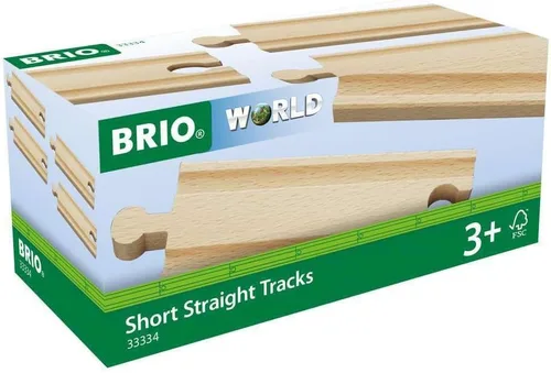 BRIO World 33334 - Juego de 4 piezas de tren de madera para niños Mejora las habilidades motoras Madera certificada FSC Compatible con todos los
