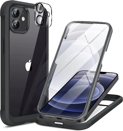 Miniatura 127 de Miracase Funda para iPhone 13 de 6.1 pulgadas, [sin burbujas] funda de teléfono de cuerpo completo con pantalla de vidrio completa integrada, sin
