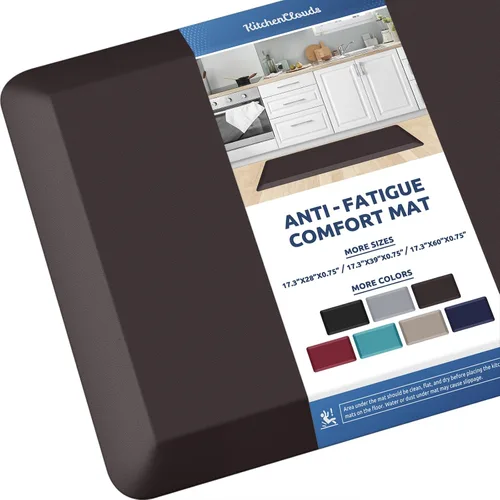 Miniatura 57 de KitchenClouds Alfombra de cocina acolchada anti fatiga, 17.3 x 60 pulgadas, impermeable, antideslizante, tapete de escritorio cómodo, para cocina