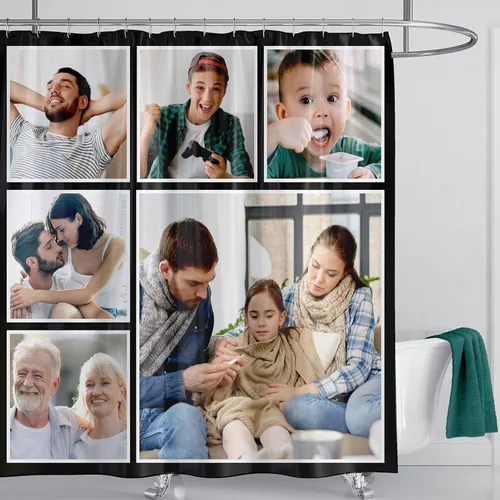 Miniatura 26 de Cortina de ducha personalizada, cortinas de ducha con foto personalizada, cortina de ducha personalizada de 60 x 72 pulgadas, añade tu propia Imagen