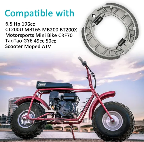 Miniatura 2 de Zapatillas de freno de tambor CT200U Mini Bike para Coleman CT200U MB165 BT200X MB200 6.5 Hp 196cc Baja Mini Bike Motorsports 105mm GY6 Massimo