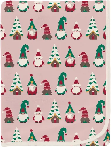 KicKee - Manta para envolver con estampado, suave y sedosa, manta de seguridad, tamaño 40 x 29 pulgadas (gnomos rosa bebé, talla única)