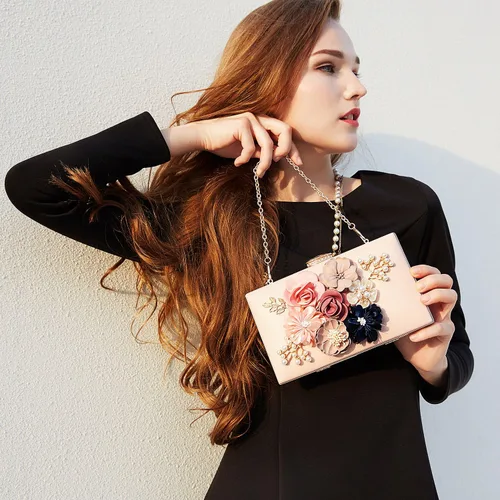 Miniatura 9 de Milisente - Bolso tipo clutch de diseño floral, bolso de noche para mujer, para novias, bodas