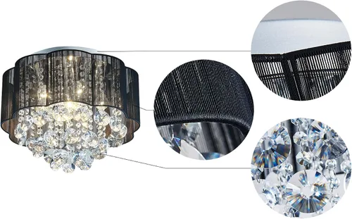 Miniatura 6 de AGV LIGHTING 2021011 Lámpara de techo moderna de cristal con forma de gota de lluvia, perfecta para comedor, baño, dormitorio, sala de estar, 4