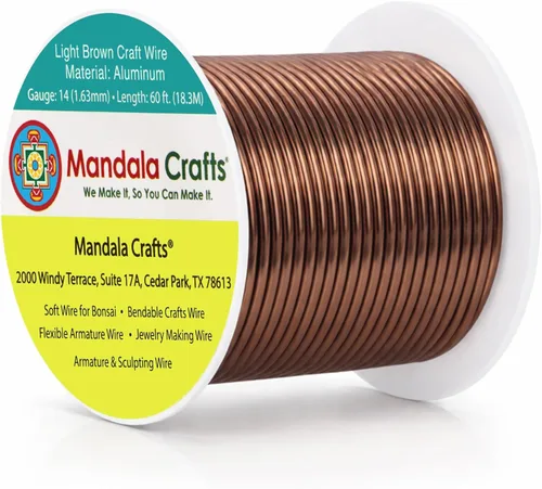 Miniatura 186 de Mandala Crafts - Alambre de aluminio anodizado de 8 calibre para hacer joyas - 9.75 m de alambre flexible negro colorido - Flexible para bonsái