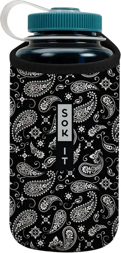 Miniatura 136 de Sok It BotlSok Funda para botella de agua con cubierta de neopreno aislante (Floral abstracto, se ajusta a CamelBak o Nalgene de 12 onzas)