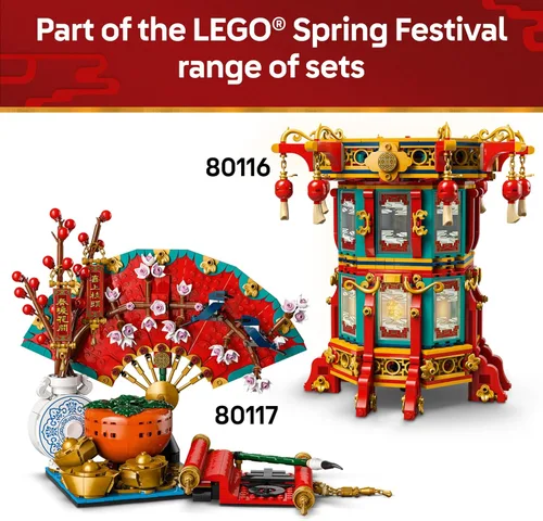 Miniatura 7 de LEGO Linterna trotadora para festival de primavera, juguetes educativos y de construcción para festivales chinos para niños, niños y niñas, a partir