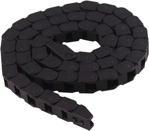 0.394 x 0.394 in tipo semi cerrado de plástico de remolque CNC máquina herramienta cable portador cadena de arrastre anidado negro (0.394 in x 0.394