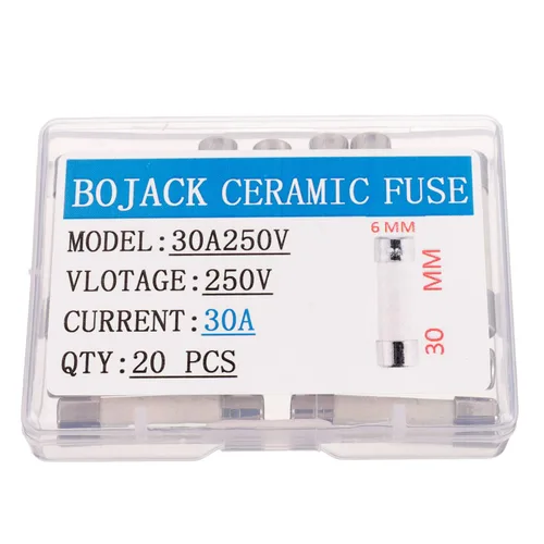 Miniatura 3 de BOJACK 30AL250V 0.236x1.181 in 30A 250V Fusibles de cerámica de soplado lento 30 amperios 250 voltios 0.24 x 1.18 pulgadas fusibles de retardo