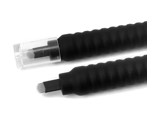 MADLUVV V - Bolígrafo estéril Microblading 2 en 1 para arte profesional de cejas, trazos y sombreado de alta calidad, bolígrafos desechables de