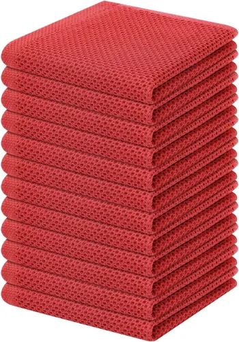 Miniatura 42 de Homaxy Paños de cocina de 100% algodón con tejido de gofre, ultra suaves, absorbentes, de secado rápido, 12 x 12 pulgadas, paquete de 6, amarillo