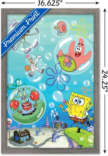 Miniatura 3 de Trends International Nickelodeon Spongebob Squarepants - Póster de burbujas de pared, 14.725 x 22.375 pulgadas, versión con marco de madera tipo