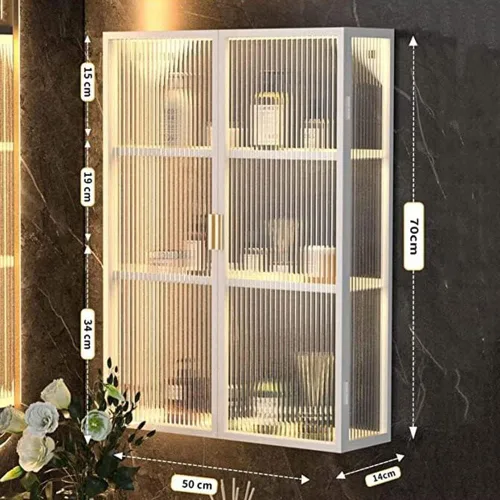 Miniatura 6 de zktoermn Armario de ducha de metal, estante de almacenamiento montado en la pared, estante de almacenamiento sobre el inodoro, soporte para jabón