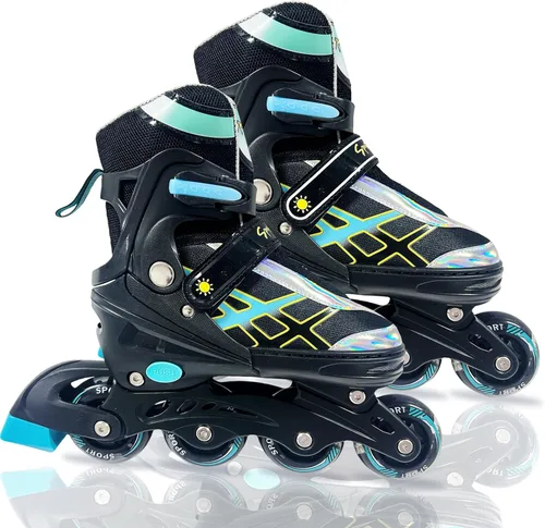 Patines en línea ajustables para niños y niñas de 4 a 16 años, todas las 8 ruedas de los patines en línea se iluminan, patines en línea para niños y
