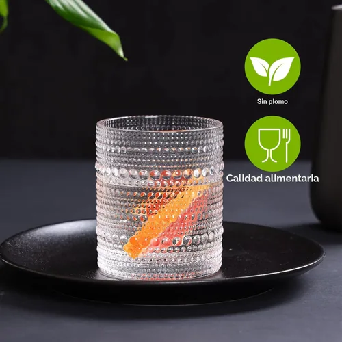 Miniatura 3 de Moretoes - Juego de vasos de beber Hobnail de 12, 12 onzas vasos altos y 10 onzas vasos de cóctel, vasos de vidrio con relieve estilo boho