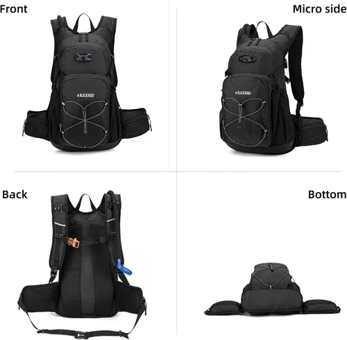 Miniatura 9 de Mochila de hidratación, mochila de agua ligera para senderismo con vejiga de agua a prueba de fugas de 3 L, paquete de hidratación aislada ideal