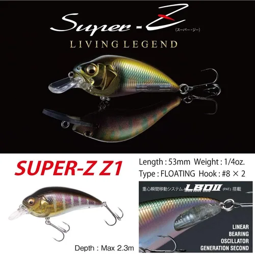 Miniatura 2 de Megabass Crankbait de buceo mediano Super-Z Z-1 - PM Hot Gill II