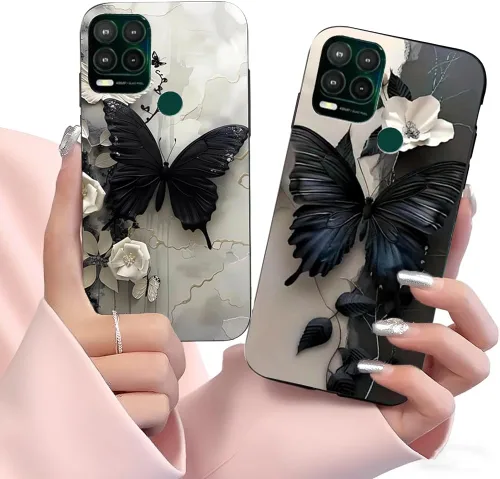 Miniatura 11 de Paquete de 2 fundas elegantes con purpurina de mariposa para Moto G Stylus 5G 2021, delgada y suave TPU de lujo, a prueba de golpes, para adultos