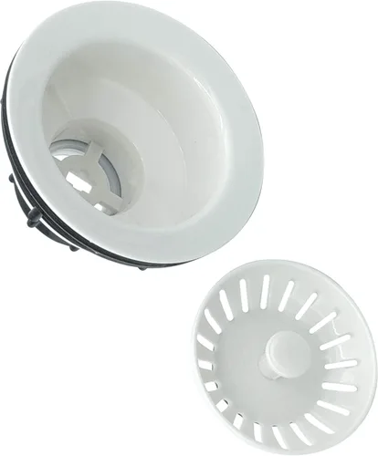 Miniatura 4 de Colador de cesta de 4 pulgadas de plástico ABS para fregadero de cocina con montaje de colador extraíble y tapón de goma, ajuste universal, 3-1/2