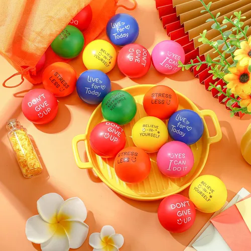 Miniatura 4 de HyDren 60 bolas motivacionales para el estrés de 1.97 pulgadas, bolas inspiradoras para aliviar el estrés, bolas de ejercicio de mano a granel