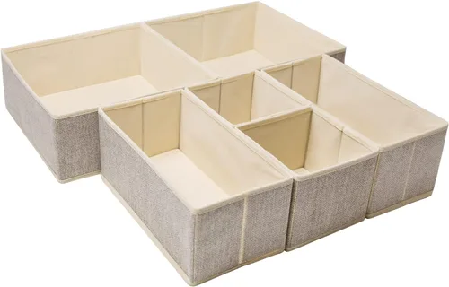 Miniatura 15 de Criusia Paquete de 6 organizadores de cajones de ropa, organizador plegable de tela para ropa, organizador de cajones de ropa interior, calcetines