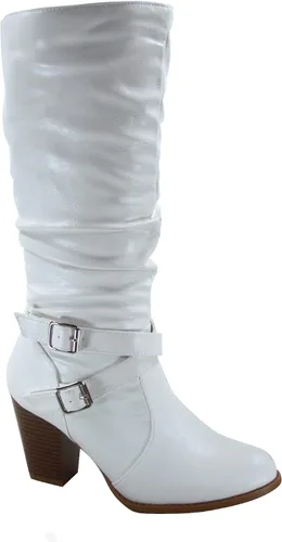 Miniatura 2 de Forever Link FZ-Safety-52 - Botas de tacón grueso con hebilla de cremallera completa para mujer
