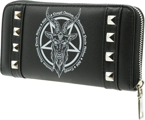 Miniatura 4 de Ro Rox Omnium Alternative Goth 666 Baphomet Pentagram - Cartera de piel sintética, Negro -, Cartera